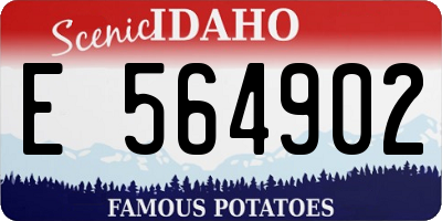 ID license plate E564902