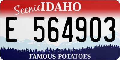 ID license plate E564903