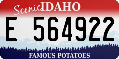 ID license plate E564922