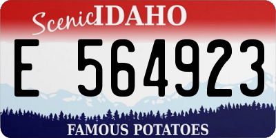 ID license plate E564923