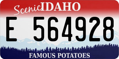 ID license plate E564928