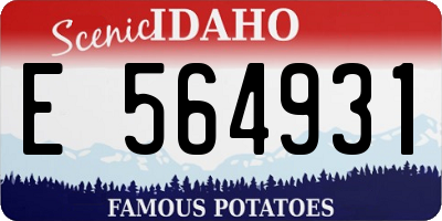 ID license plate E564931