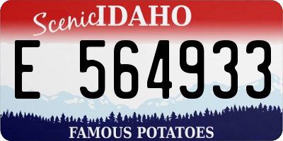 ID license plate E564933