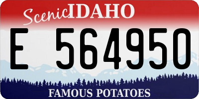ID license plate E564950