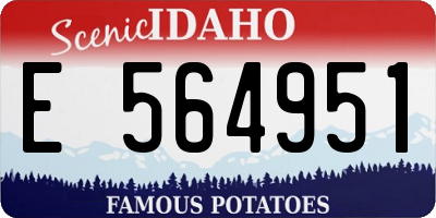 ID license plate E564951