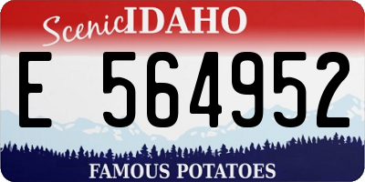 ID license plate E564952