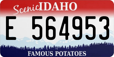 ID license plate E564953