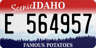 ID license plate E564957