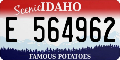 ID license plate E564962