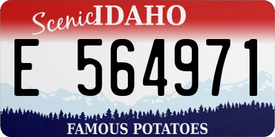 ID license plate E564971