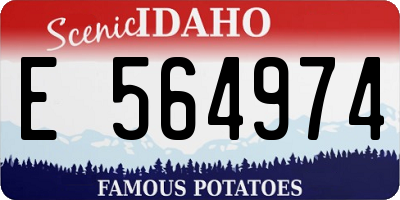 ID license plate E564974