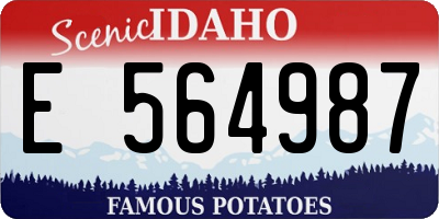 ID license plate E564987