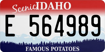 ID license plate E564989