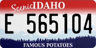 ID license plate E565104