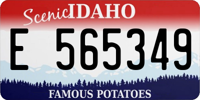 ID license plate E565349