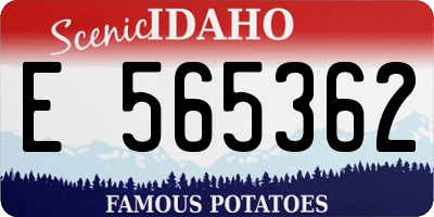 ID license plate E565362