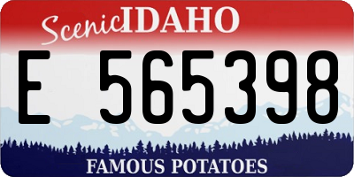 ID license plate E565398