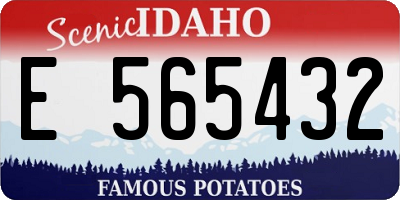 ID license plate E565432