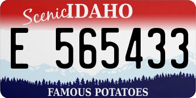 ID license plate E565433