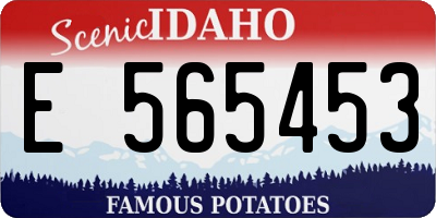 ID license plate E565453