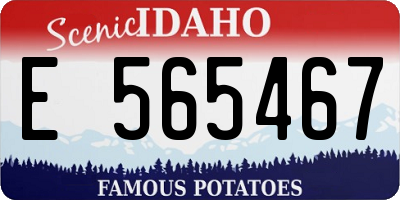 ID license plate E565467