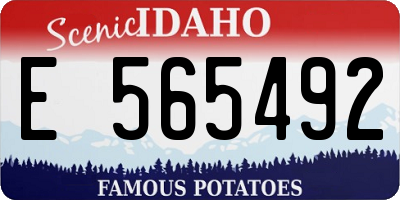ID license plate E565492