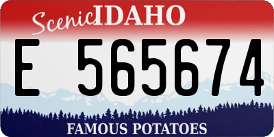 ID license plate E565674
