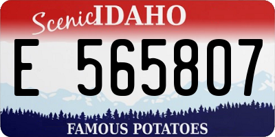 ID license plate E565807