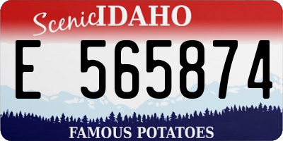 ID license plate E565874