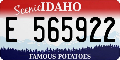 ID license plate E565922