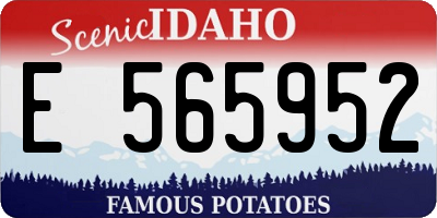 ID license plate E565952