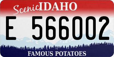 ID license plate E566002