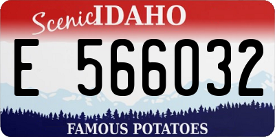 ID license plate E566032
