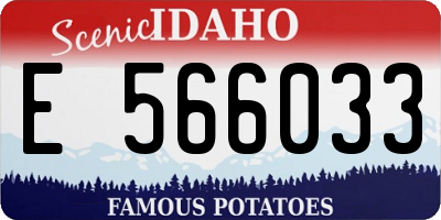 ID license plate E566033