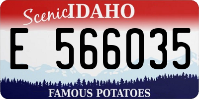 ID license plate E566035