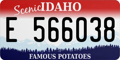 ID license plate E566038