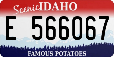 ID license plate E566067