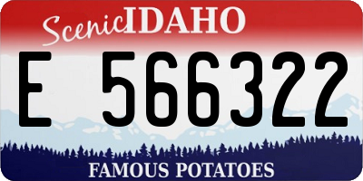ID license plate E566322