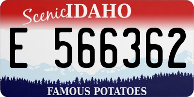 ID license plate E566362