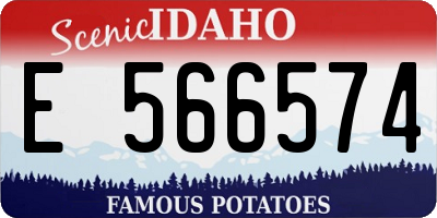 ID license plate E566574