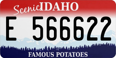 ID license plate E566622