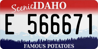 ID license plate E566671