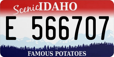 ID license plate E566707