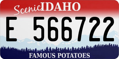 ID license plate E566722