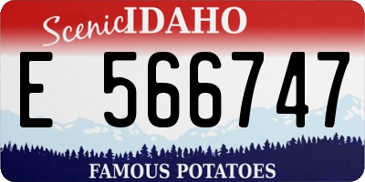 ID license plate E566747