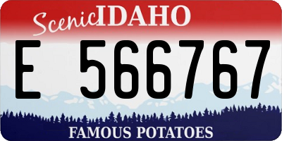 ID license plate E566767