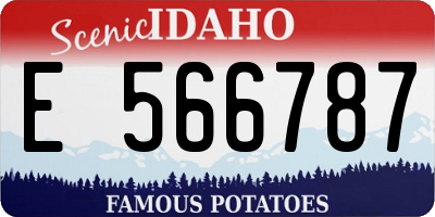 ID license plate E566787