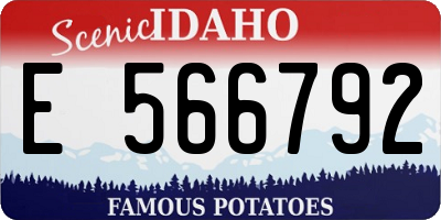 ID license plate E566792