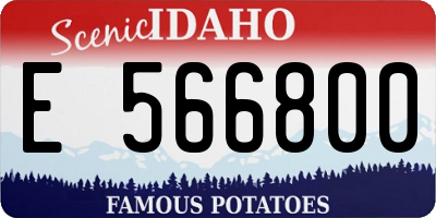 ID license plate E566800
