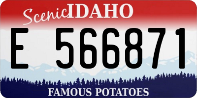 ID license plate E566871